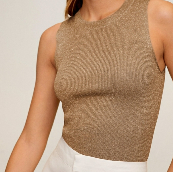 MNG by Mango Metallic thread Top - Picture 1 of 4